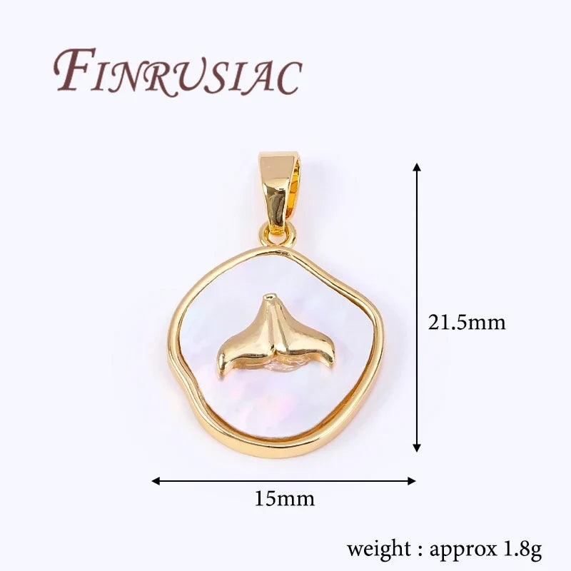 18K Gold Plated Shell Charms – DIY Necklace Pendant Findings