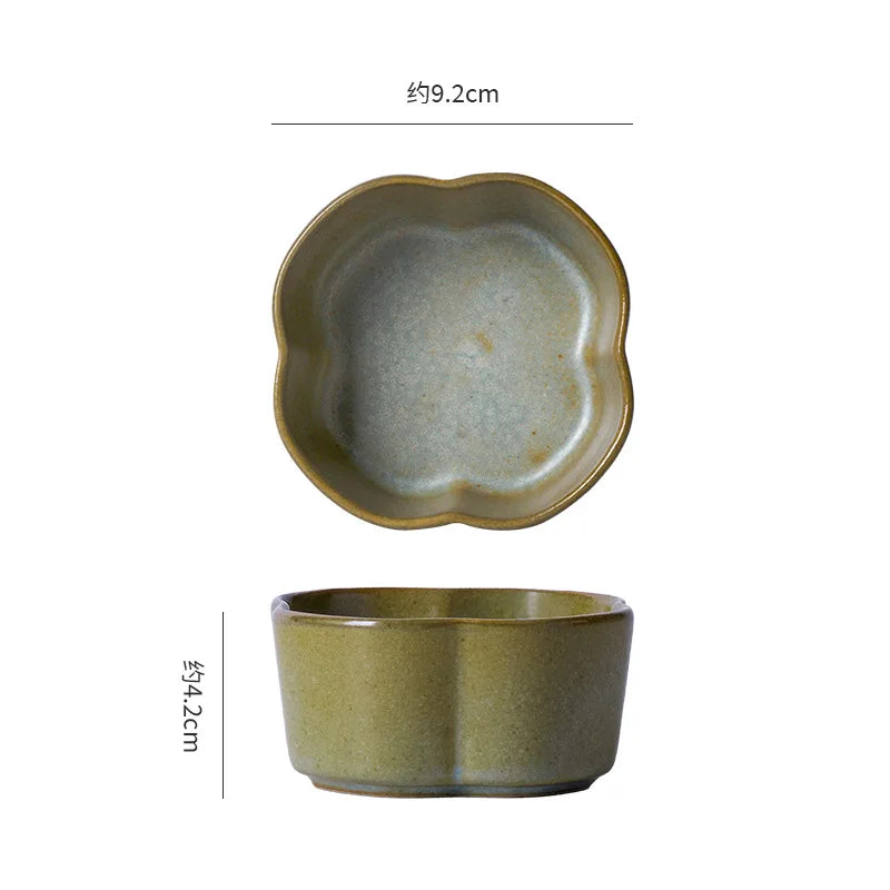Vintage Ceramic Flower Dipping Dish | Retro Snack & Sauce Plate