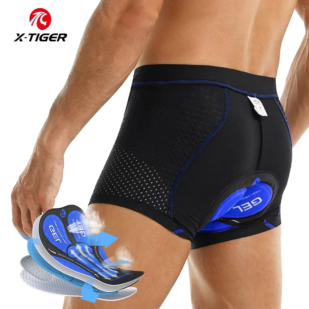 X-TIGER Men's 5D Gel Pad Cycling Underwear Shorts | MTB Road Bike