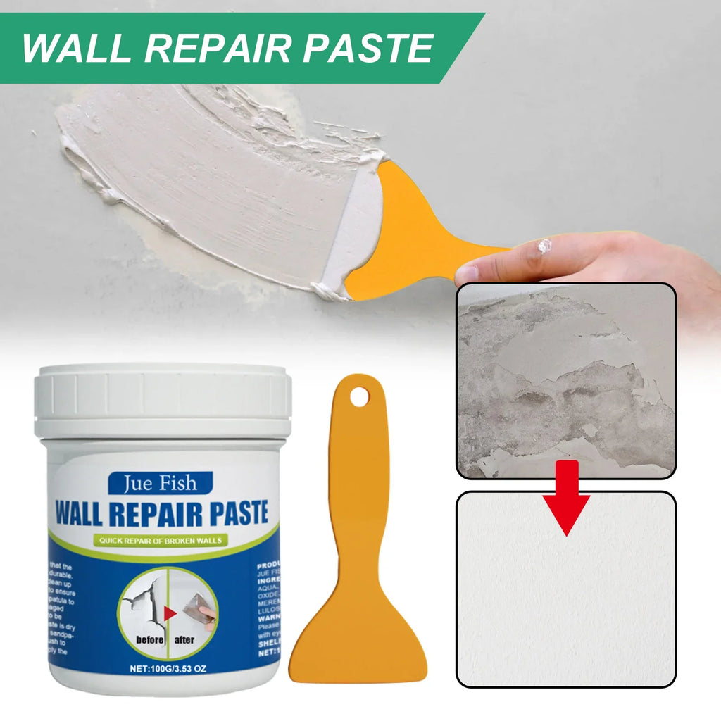 Wall Repair Paste Kit – Quick-Dry Spackle Filler & Scraper 100g