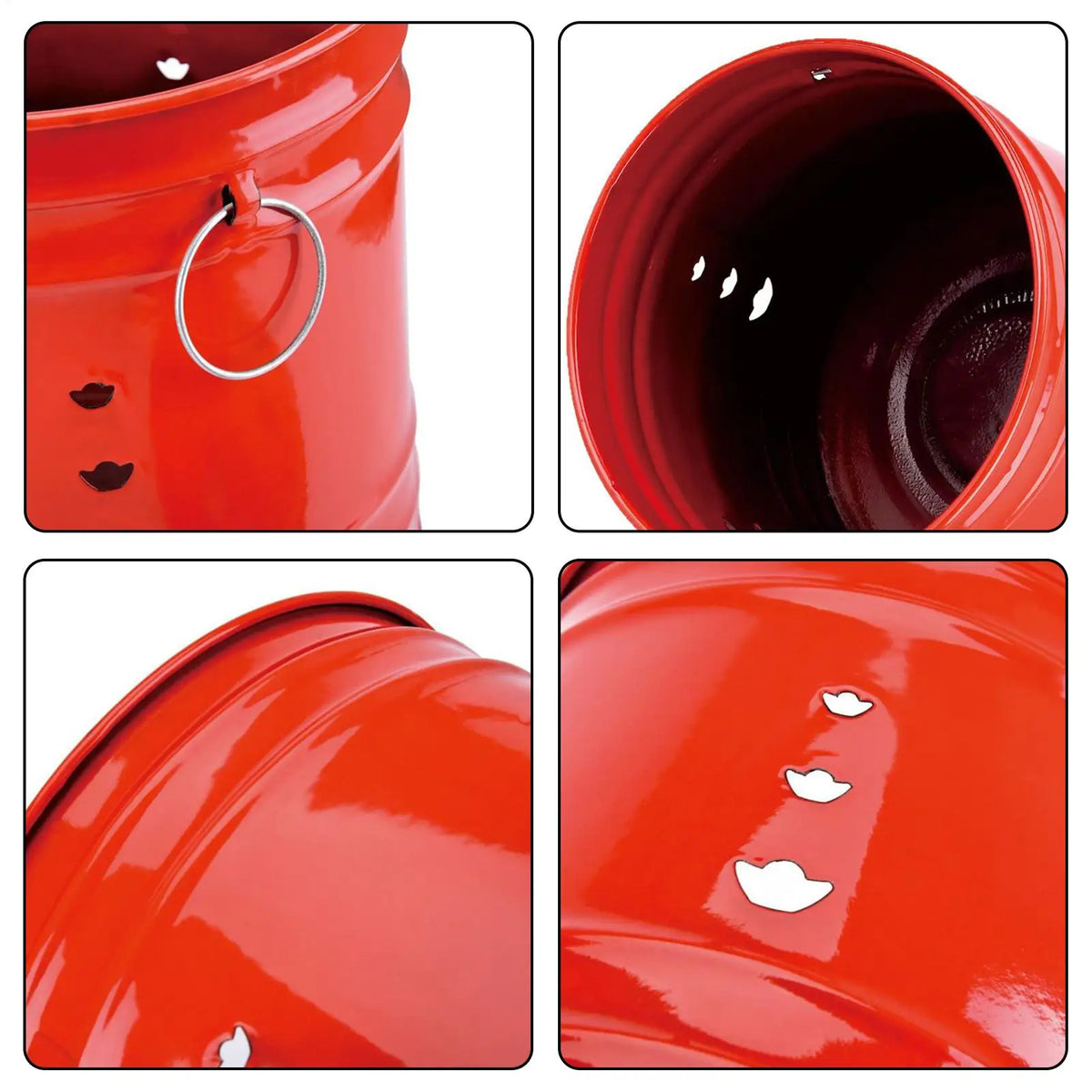 Outdoor Fire Pit with Lid & Spark Screen – Steel Burn Barrel