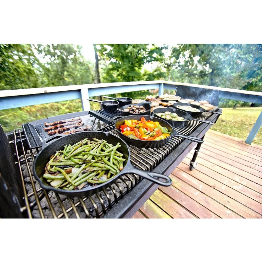Pre-Seasoned Cast Iron Griddle Pan | Stove, Oven & Campfire