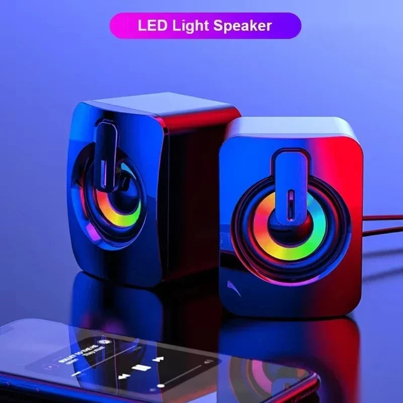 NOCCLILI USB Computer Speaker – LED HiFi Stereo & Microphone