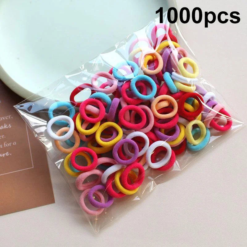 200PCS Colorful Nylon Elastic Hair Ties for Girls | Ponytail Bands