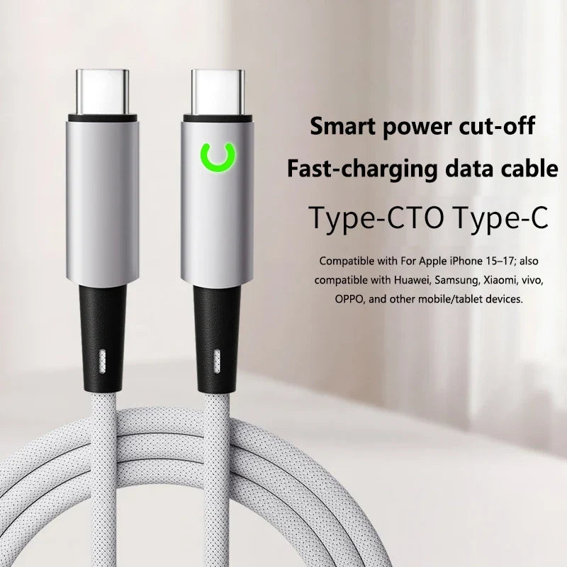 PD 240W Dual USB-C Fast Charging Cable – 6A Nylon Braided