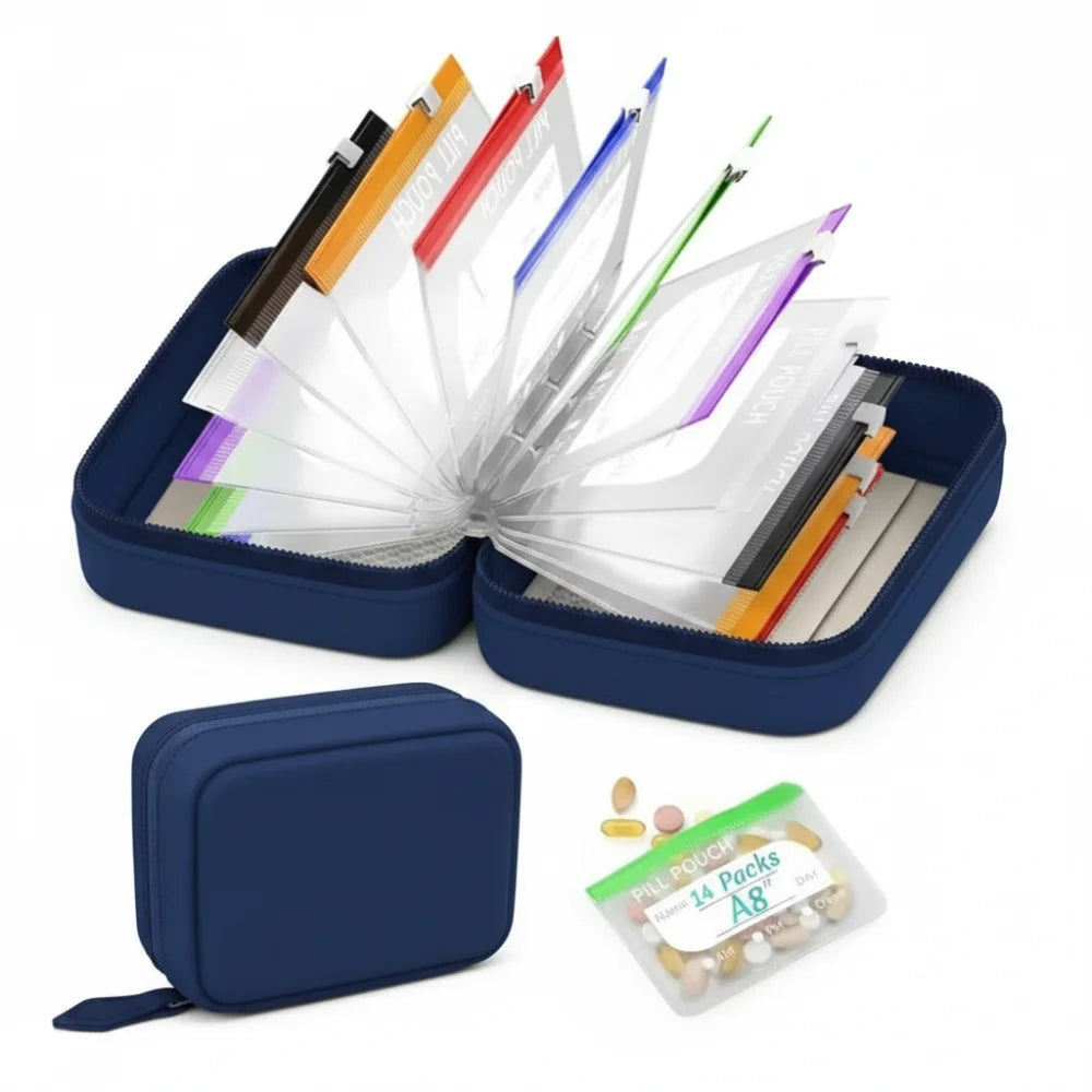BPA-Free Weekly Pill Organizer 7/14 PCS Waterproof Pouches
