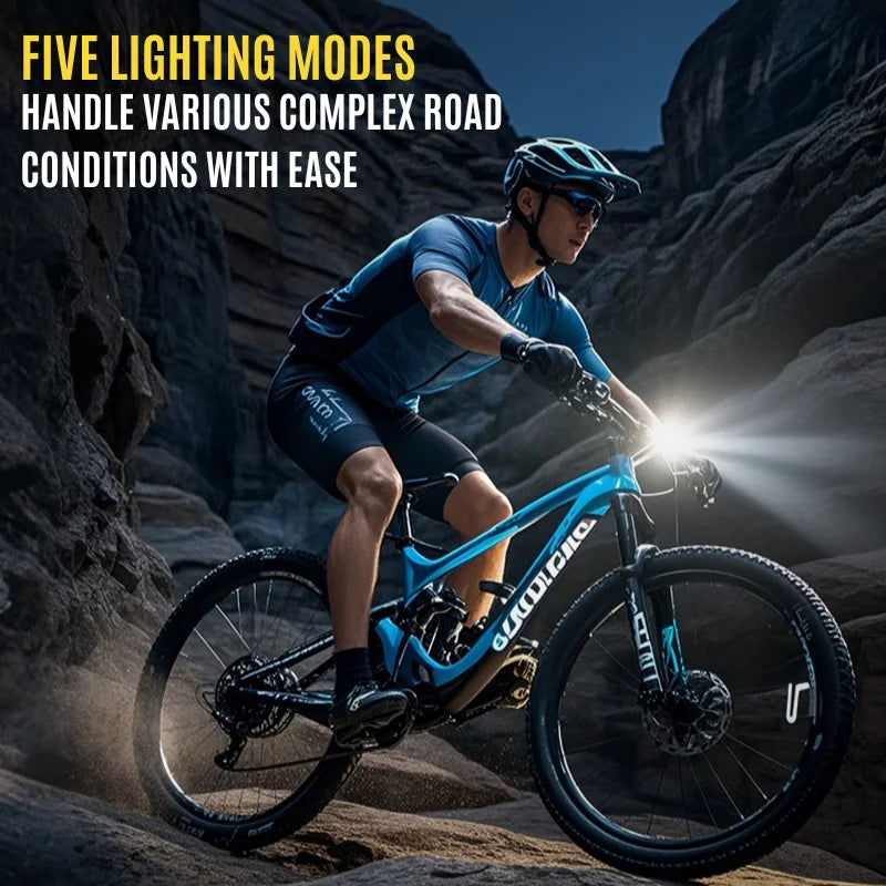 Solar Bike Headlight with Horn – Smart Sensing & Type-C