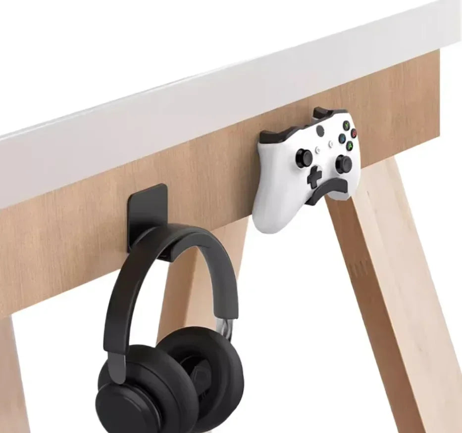 No-Drill Headphone Hanger Desk Stand with Cable Clips