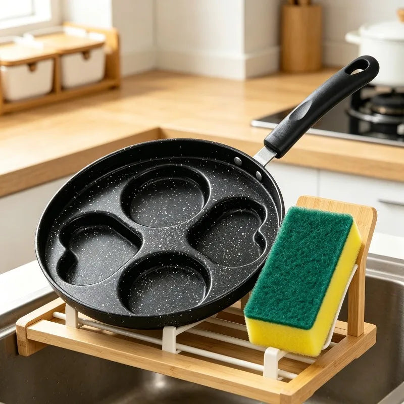 4-in-1 Pancake Maker & Non-Stick Pan Cleaning Brush Set 2pc