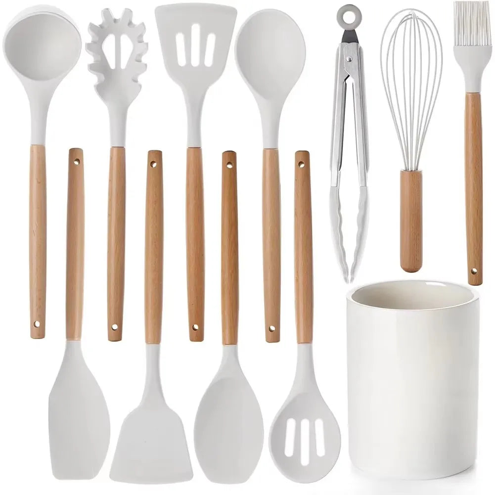 12-Piece Silicone Kitchen Utensil Set with Holder | Nixie
