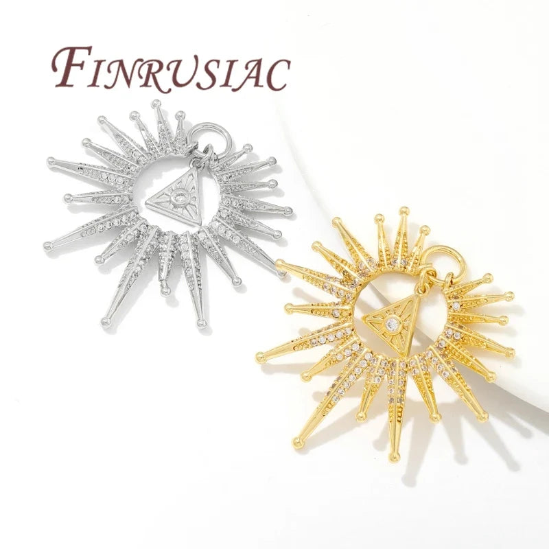 18K Gold Plated Sun & Star Charms | DIY Jewelry Pendants