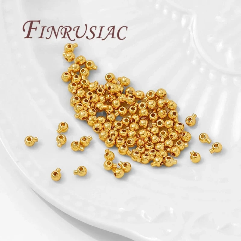 18K Gold Plated Crimp End Beads 2.5mm 3mm | Jewelry Making