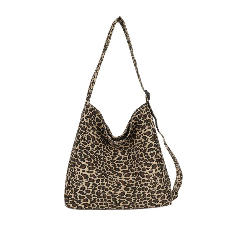 Leopard Print Large Capacity Crossbody Tote Shoulder Bag