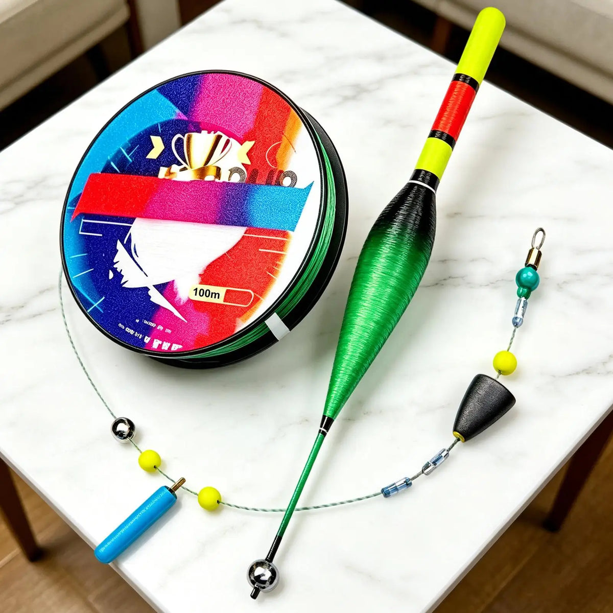100m Automatic Bobber Fishing Line Set with Float | Nylon