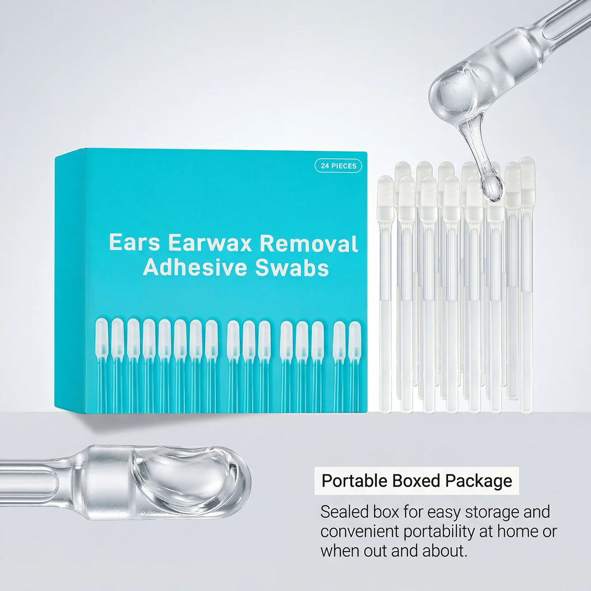 24 Pcs Sticky Ear Wax Removal Swabs – Disposable Ear Cleaner