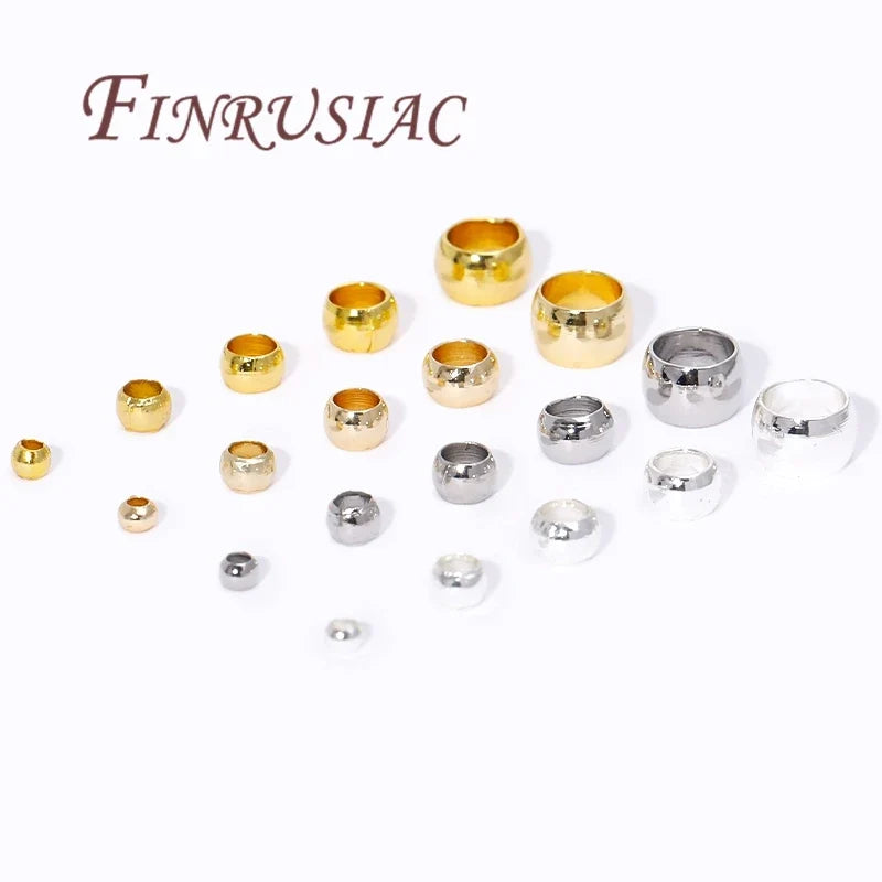 18K Gold Plated Crimp Beads 2mm–4mm | Stopper Spacer Findings