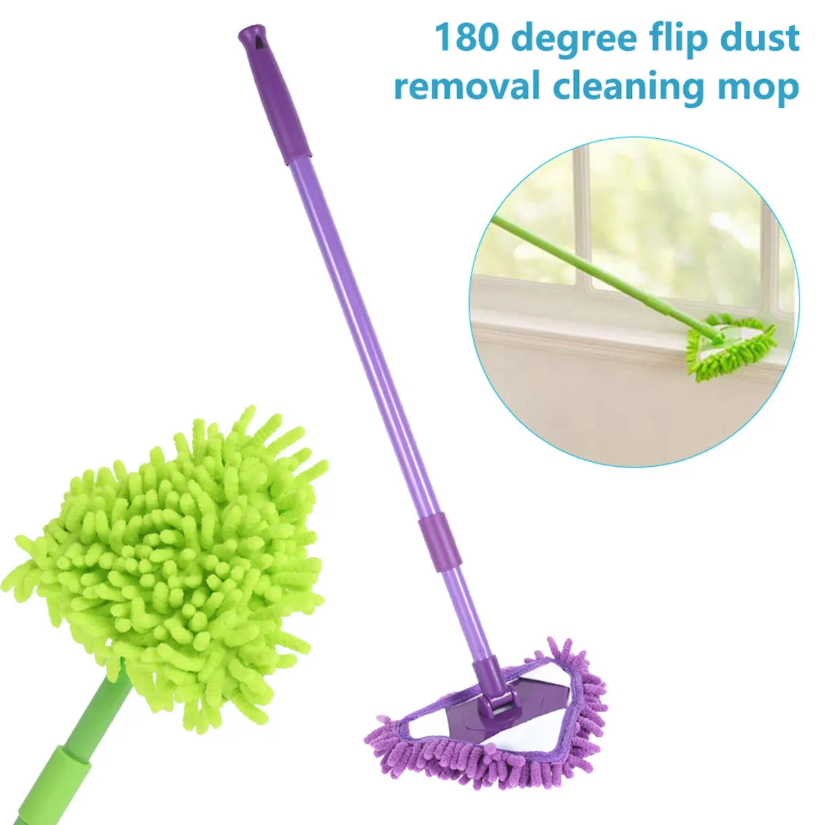 180° Rotatable Triangular Cleaning Mop – Walls, Floors & Ceiling