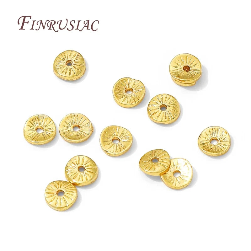 6mm 18K Gold Plated Brass Round Spacer Beads | DIY Jewelry