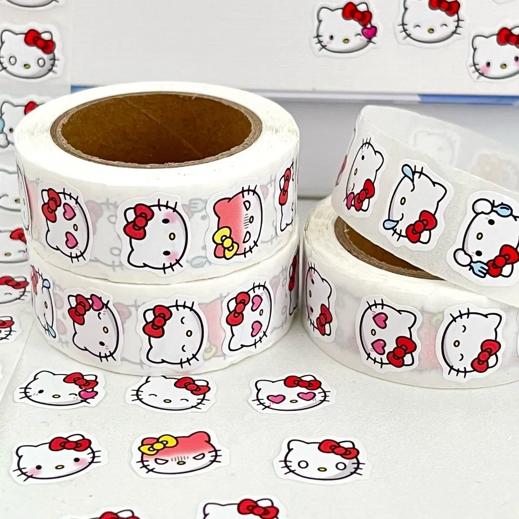 Kitty Cat Waterproof DIY Stickers 500pcs Roll | Phone Laptop