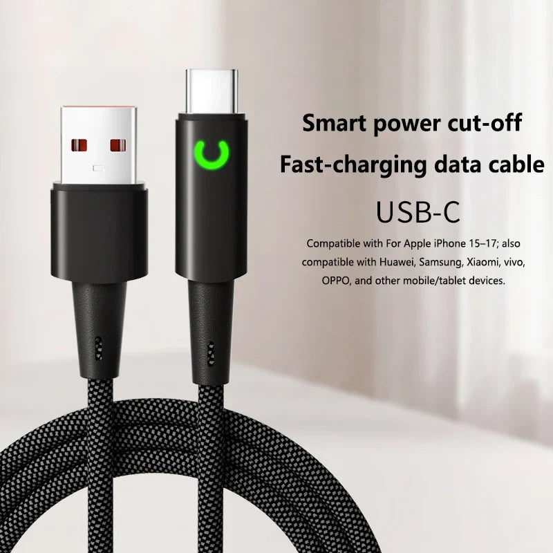 PD 240W Dual USB-C Fast Charging Cable – 6A Nylon Braided