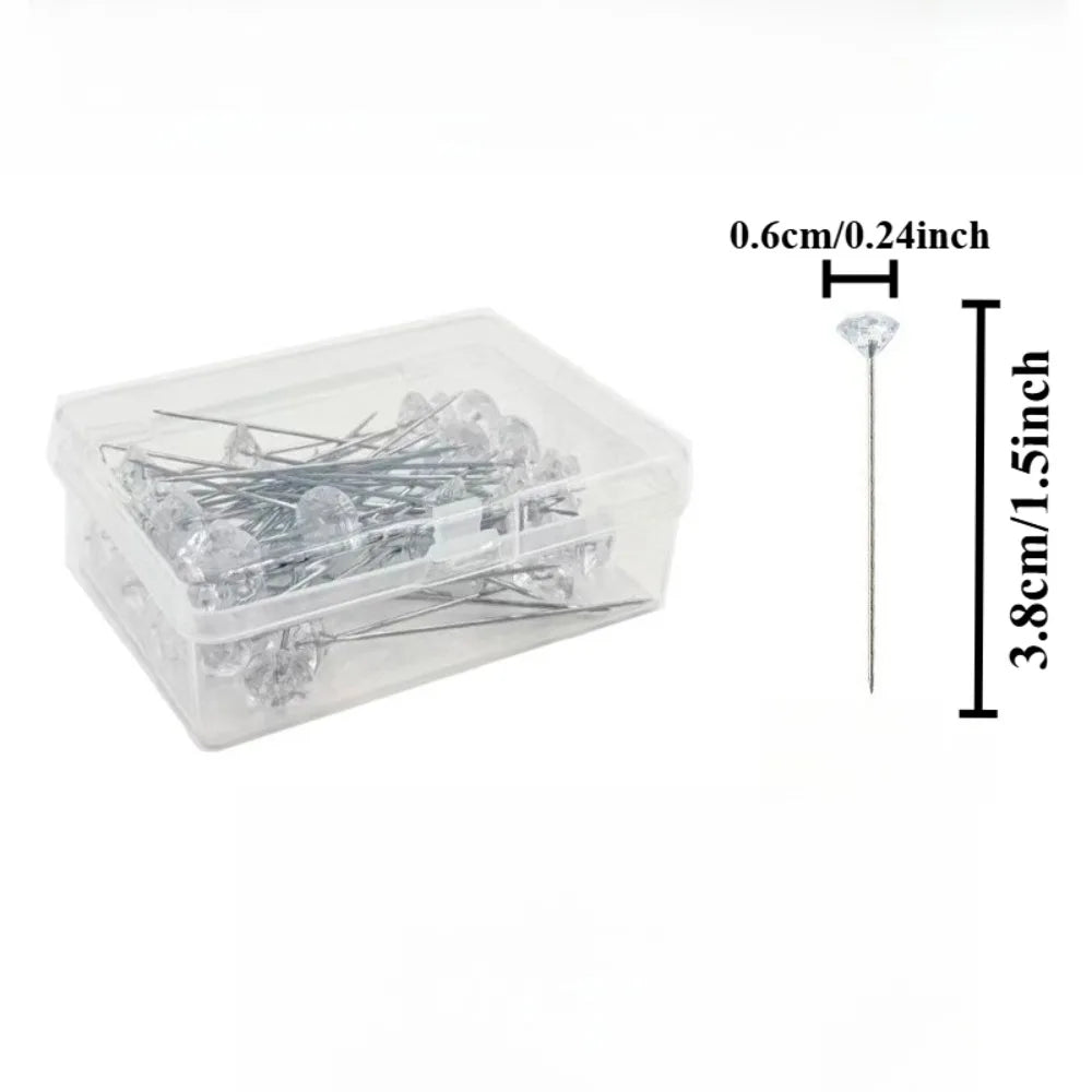 200pcs Rhinestone Bouquet Pins – DIY Wedding Floral & Hair