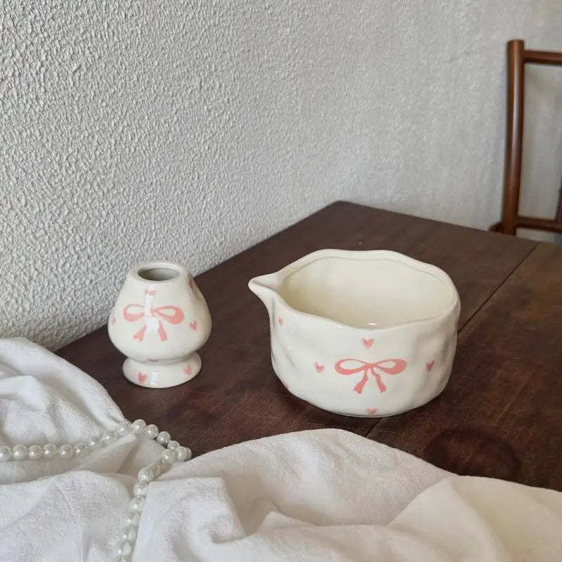 Handcrafted Ceramic Mixing Bowl Set with Pour Spout & Insert