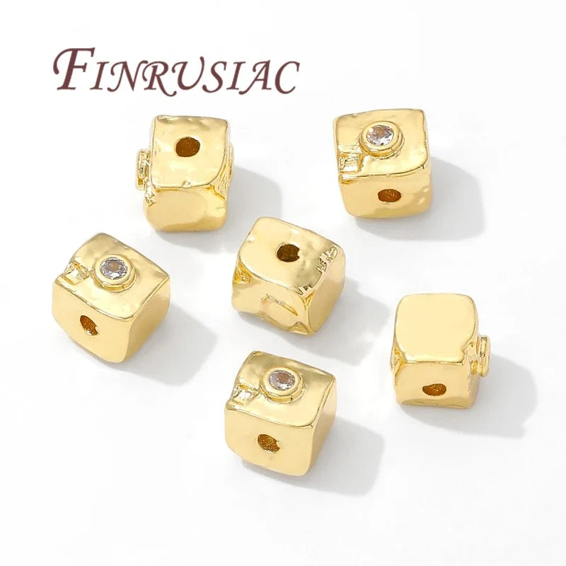 8mm Square Spacer Beads 18K Gold Plated – DIY Jewelry Findings