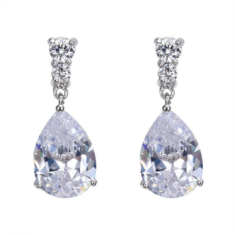 Women's Crystal Teardrop Drop Earrings – Wedding & Party Jewelry