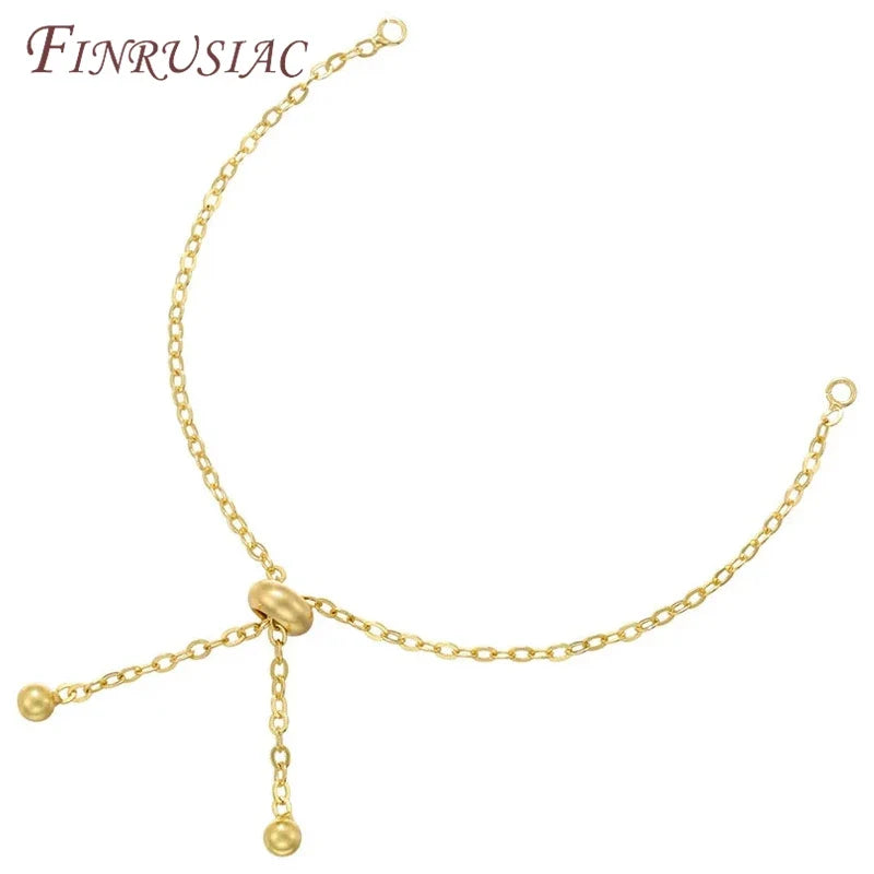 18K Gold Plated Sliding Adjustable Bracelet Chain | DIY Jewelry