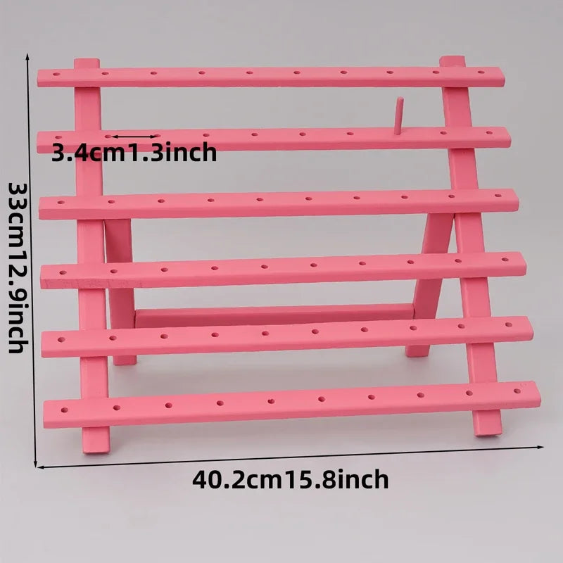Foldable Bamboo Thread Storage Stand – Sewing & Craft Organizer