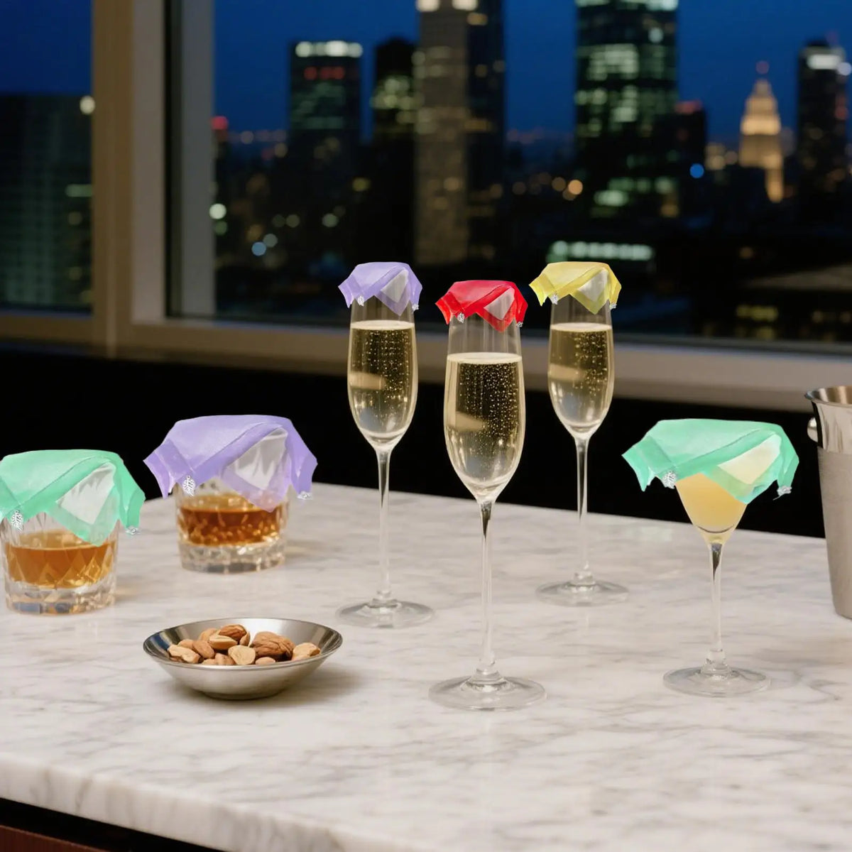 Wine Glass Covers 4-Pack | Breathable Mesh Bug-Proof Cup Lids