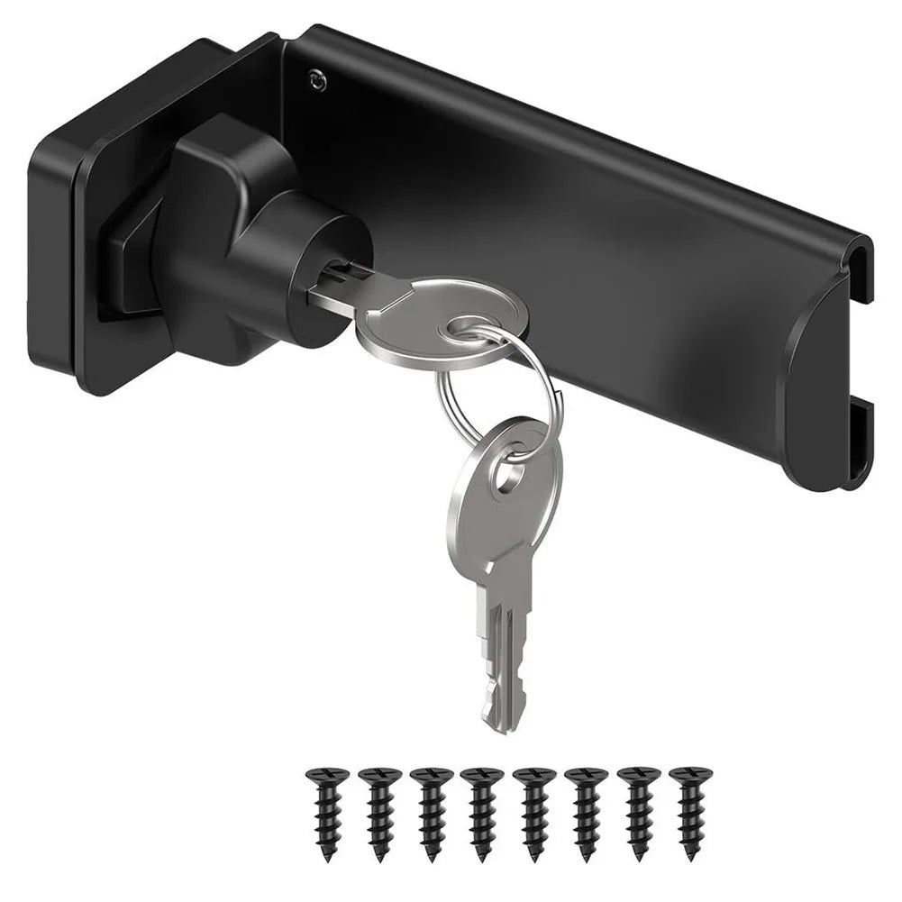 Barn Door Hasp Latch Lock | Keyed, Rust-Resistant, 90° Inward