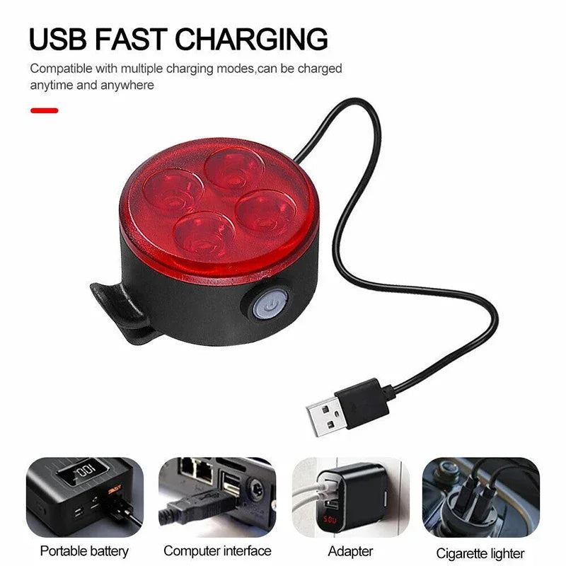 USB Rechargeable Bike Light Set – Waterproof LED Front & Rear