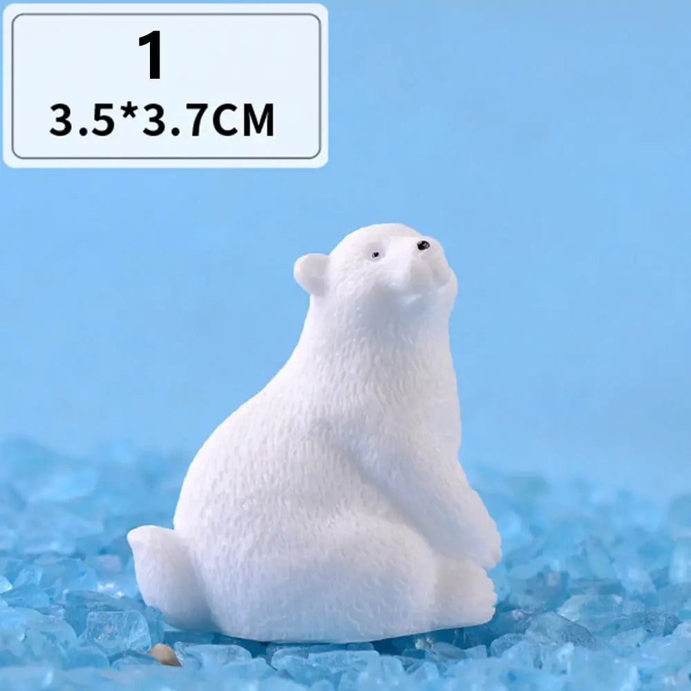 Polar Bear Resin Figurine – Micro Landscape & Fairy Garden Miniature
