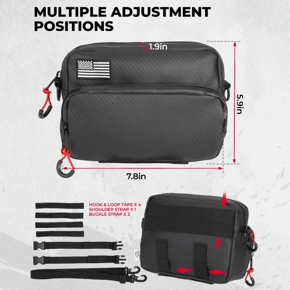 KEMIMOTO Motorcycle Handlebar Bag – Universal Fork & Sissy Bar