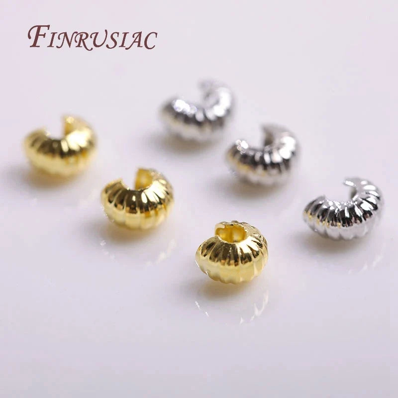 14K/18K Gold Plated 4mm Crimp Bead Covers | DIY Jewelry Findings