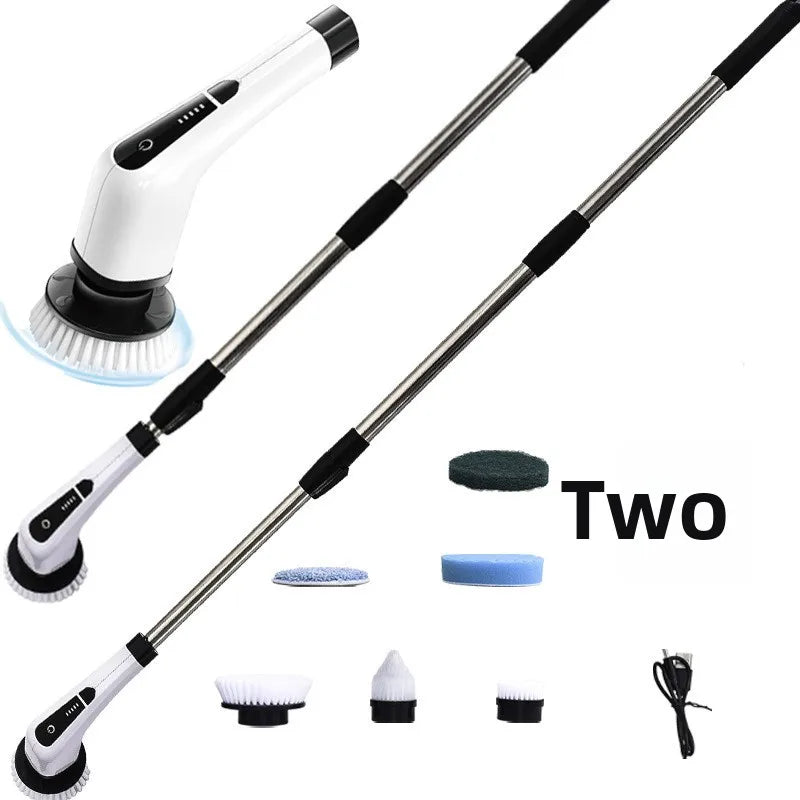 Electric Cleaning Brush Set | Telescopic Rod, Waterproof