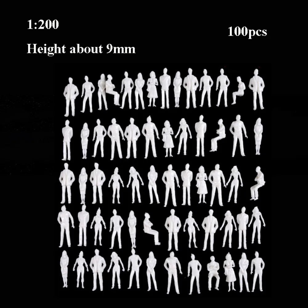 Miniature Scale Model People Figures White Plastic 10/100pcs