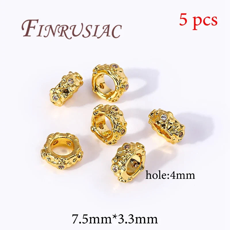 Gold Plated Brass Spacer Beads – DIY Jewelry Findings 6mm×8mm