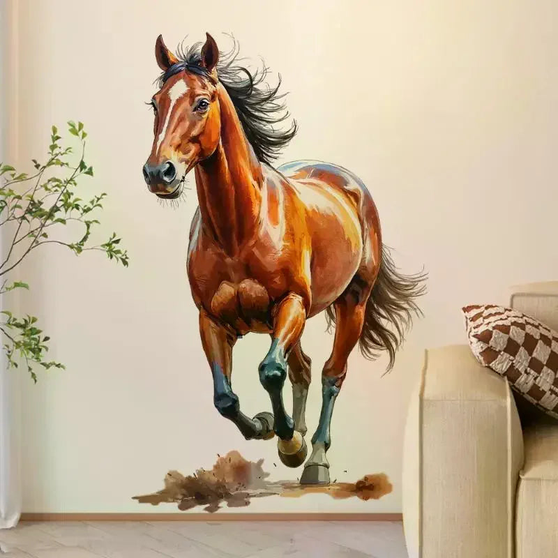 Running Horse Wall Sticker – Removable Waterproof Vinyl Decal