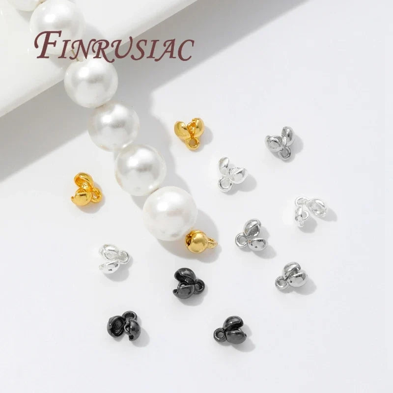 18K Gold Plated Crimp Beads & Bead Tip Connectors – 10–20 Pcs