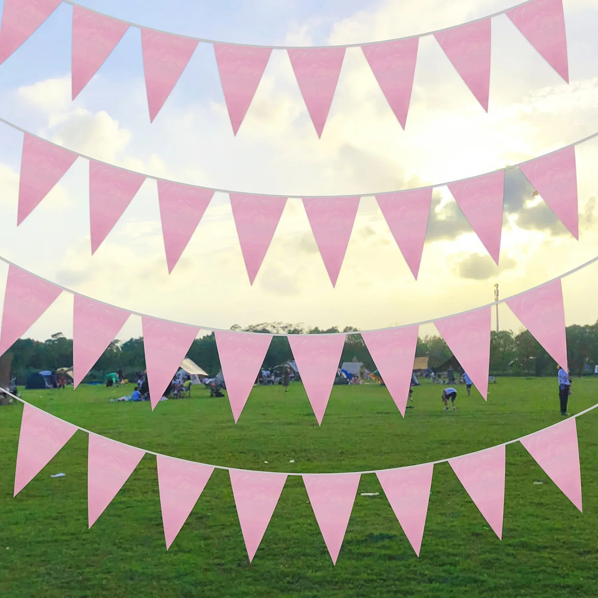 Princess Pink Party Banner 33ft – 20 Flags Wedding Birthday