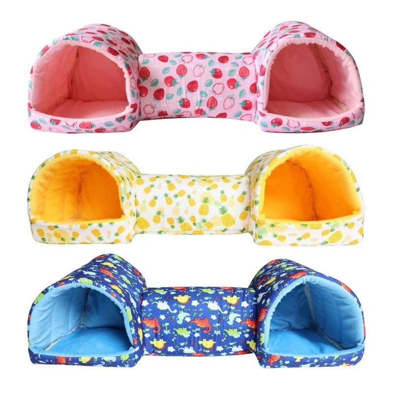 Soft Fleece Hamster Tunnel Bed & Cave House for Small Pets