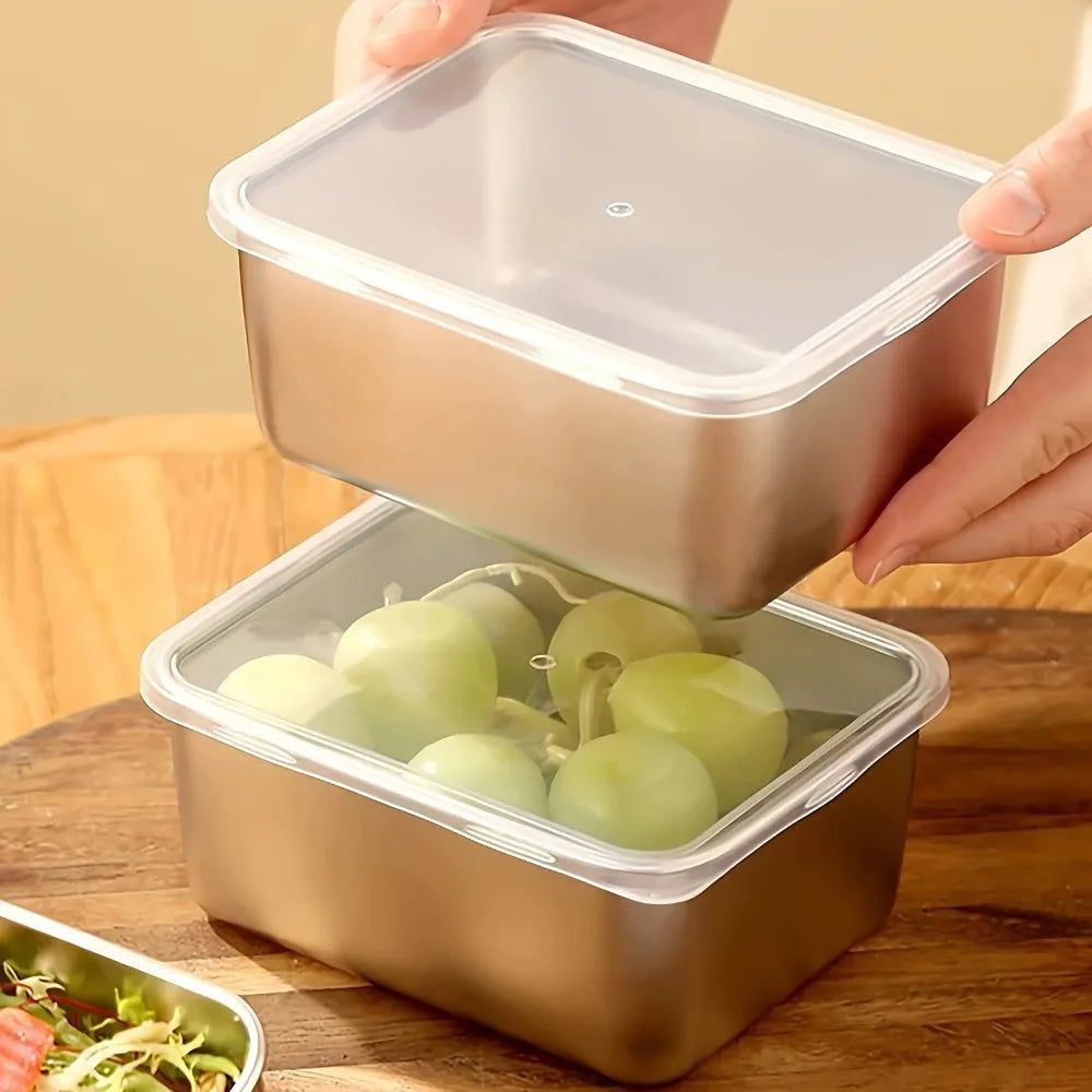 6-Piece Stainless Steel Food Containers – Leakproof & Stackable
