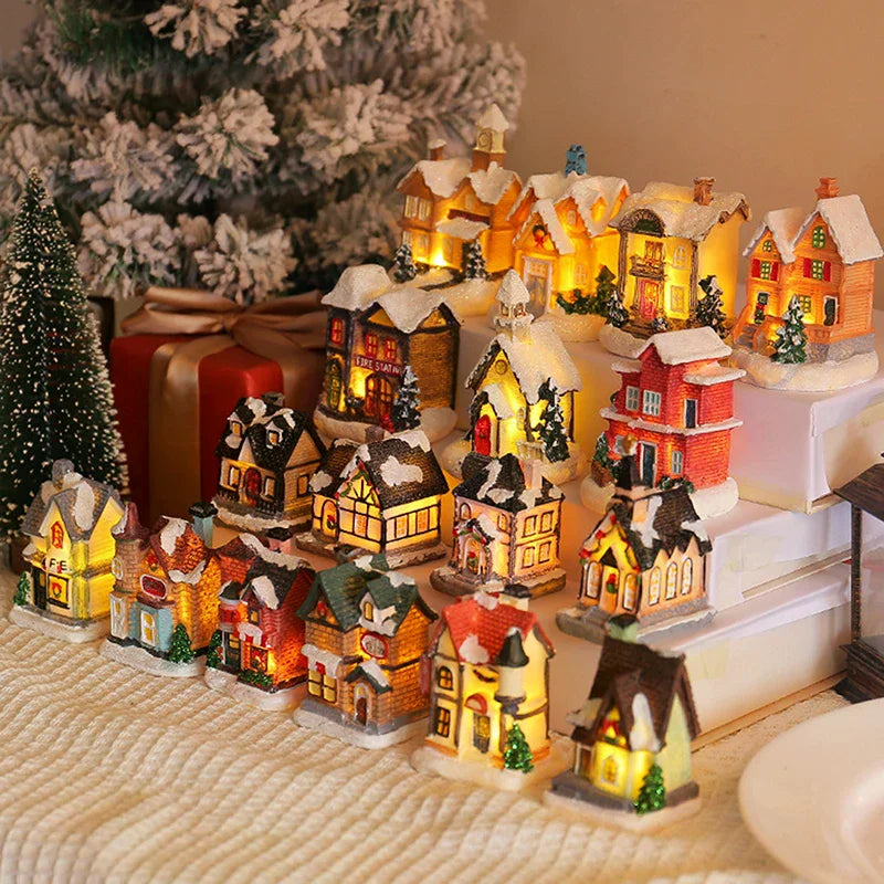 Mini LED Christmas Village House – Xmas Winter Décor Gift