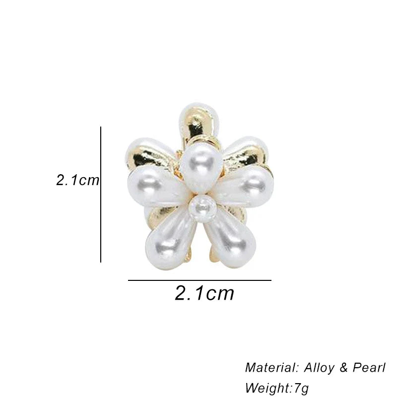 Pearl Camellia Hair Clip Set – Korean Floral Barrettes for Women
