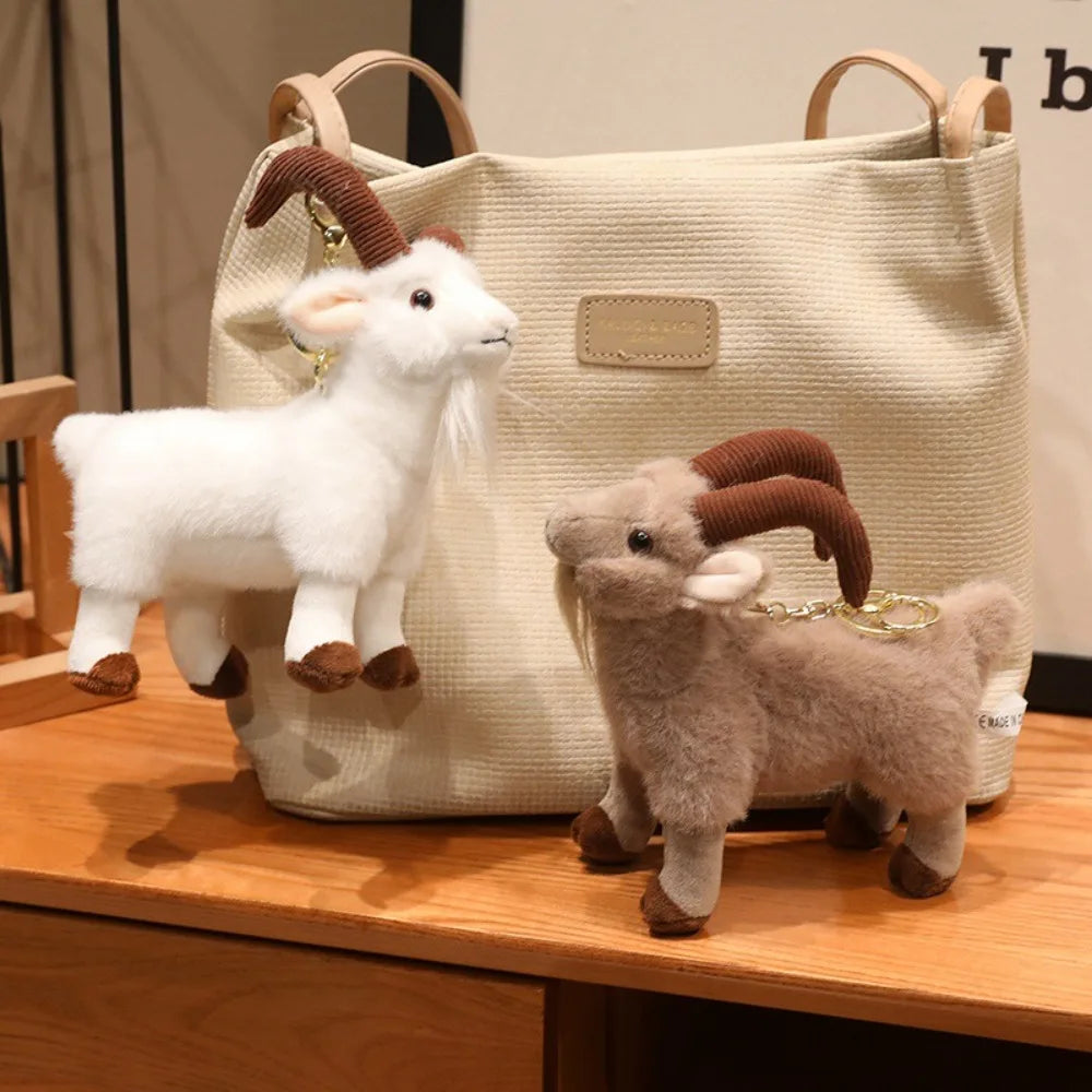 Realistic Big Horn Goat Plush Toy | Desk Décor 16/30cm