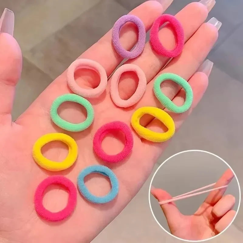 200PCS Colorful Nylon Elastic Hair Ties for Girls | Ponytail Bands