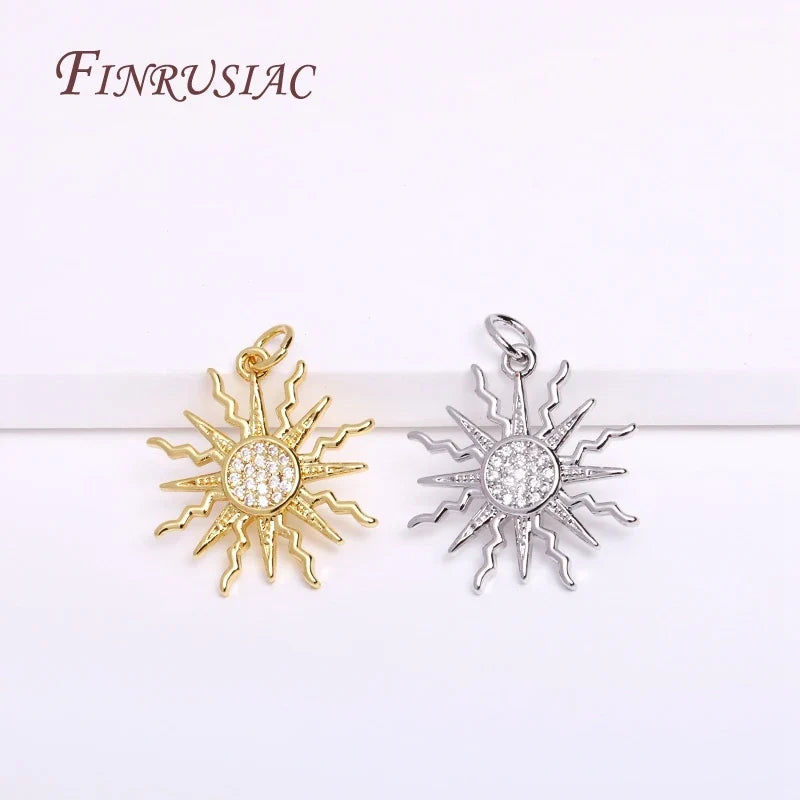 18K Gold Plated Sun Charm Pendant | DIY Jewelry Making