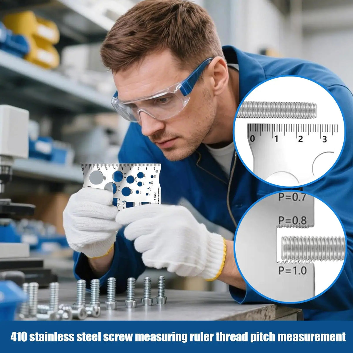 Stainless Steel Screw Thread Gauge Ruler | 0–80mm Accurate